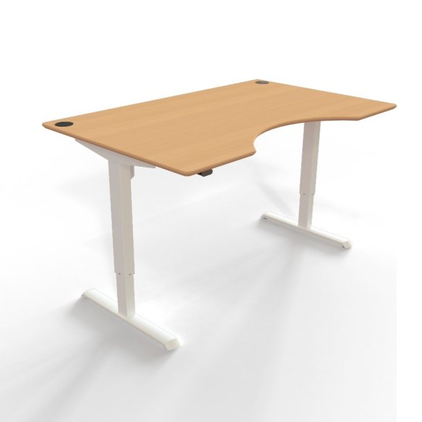 ConSet Hve Snkebord 160x100 - 501-33 - Bg bordplade - hvidt stel