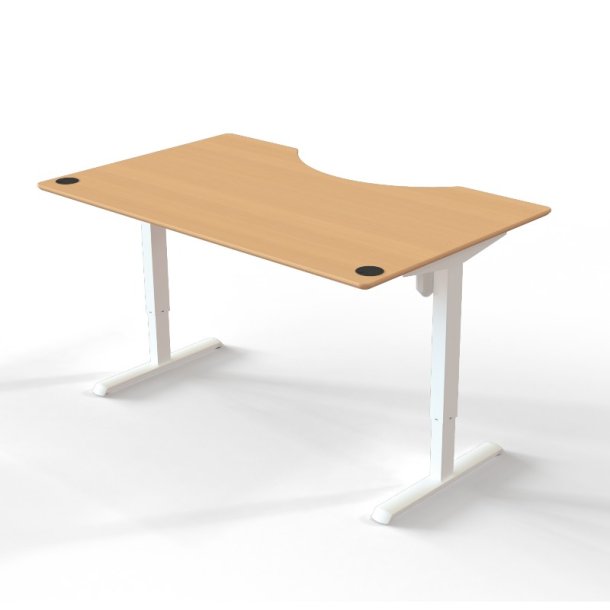 ConSet Hve Snkebord 160x100 - 501-33 - Bg bordplade - hvidt stel