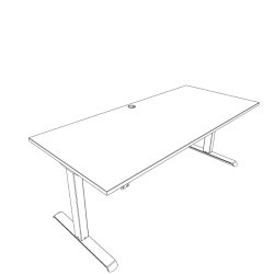 ConSet H�ve S�nkebord 180x80 - 501-33 - Sort bordplade - hvidt stel