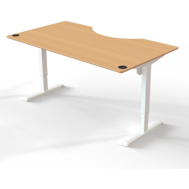 ConSet Hve Snkebord 180x100 - 501-33 - Bg bordplade - hvidt stel