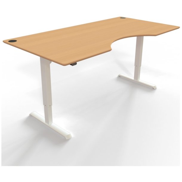 ConSet Hve Snkebord 200x100 - 501-33 - Bg bordplade - hvidt stel