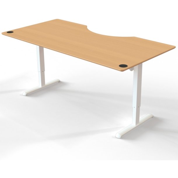 ConSet Hve Snkebord 200x100 - 501-33 - Bg bordplade - hvidt stel