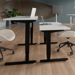 ConSet H�ve S�nkebord 80x60 - 501-37 - Hvid bordplade - sort stel
