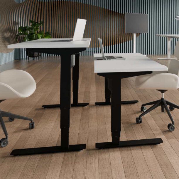 ConSet H�ve S�nkebord 80x60 - 501-37 - Hvid bordplade - sort stel