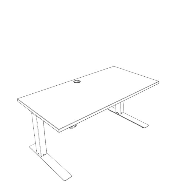 ConSet H�ve S�nkebord 120x60 - 501-37 - Hvid bordplade - sort stel