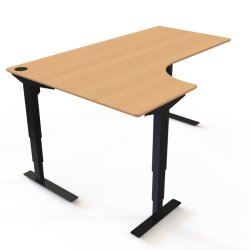 ConSet H�ve S�nkebord 180x120 - 501-37 - B�g bordplade - sort stel