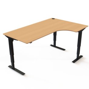 ConSet H�ve S�nkebord 180x120 - 501-37 - B�g bordplade - sort stel