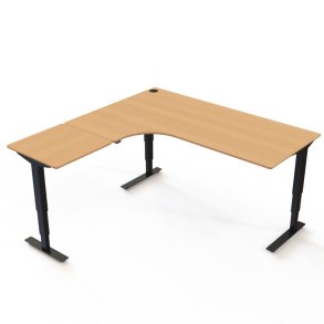 ConSet H�ve S�nkebord 180x180 - 501-37 - B�g bordplade - sort stel