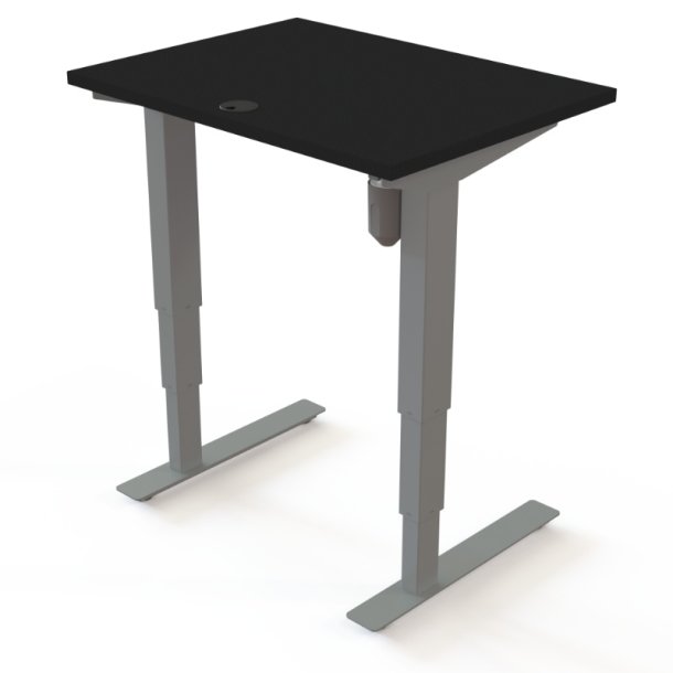 ConSet H�ve S�nkebord 80x60 - 501-37 - Sort bordplade - s�lv stel