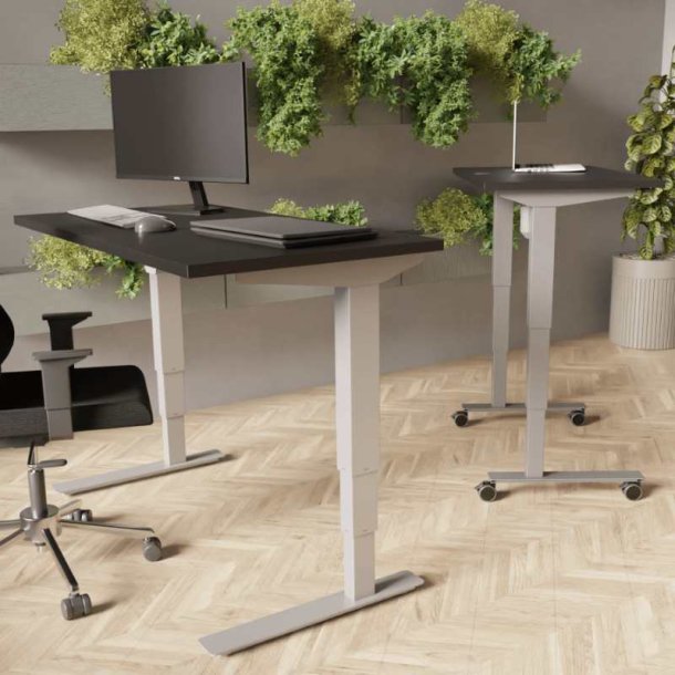 ConSet H�ve S�nkebord 80x60 - 501-37 - Sort bordplade - s�lv stel