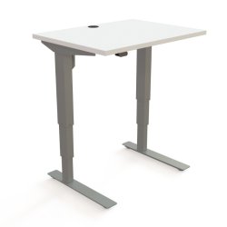 ConSet H�ve S�nkebord 80x60 - 501-37 - Hvid bordplade - s�lv stel