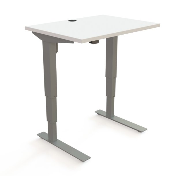 ConSet H�ve S�nkebord 80x60 - 501-37 - Hvid bordplade - s�lv stel