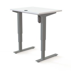 ConSet H�ve S�nkebord 80x60 - 501-37 - Hvid bordplade - s�lv stel