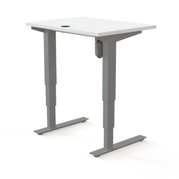 ConSet H�ve S�nkebord 80x60 - 501-37 - Hvid bordplade - s�lv stel