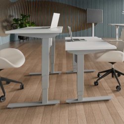 ConSet H�ve S�nkebord 100x60 - 501-37 - Hvid bordplade - s�lv stel
