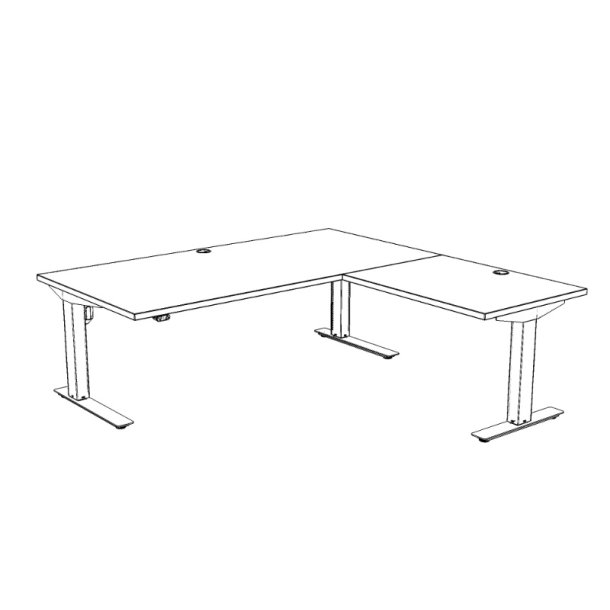 ConSet H�ve S�nkebord 160x160 - 501-37 - Hvid bordplade - s�lv stel