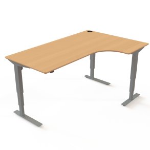 ConSet H�ve S�nkebord 180x120 - 501-37 - B�g bordplade - s�lv stel