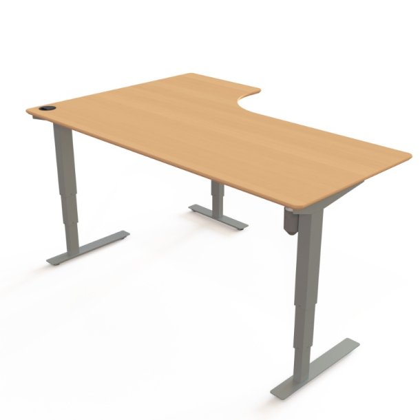 ConSet H�ve S�nkebord 180x120 - 501-37 - B�g bordplade - s�lv stel