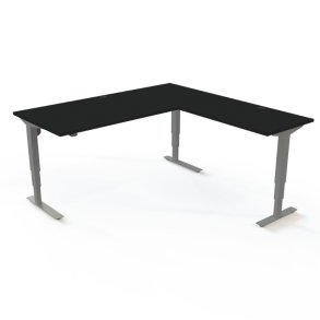 ConSet H�ve S�nkebord 180x180 - 501-37 - Sort bordplade - s�lv stel