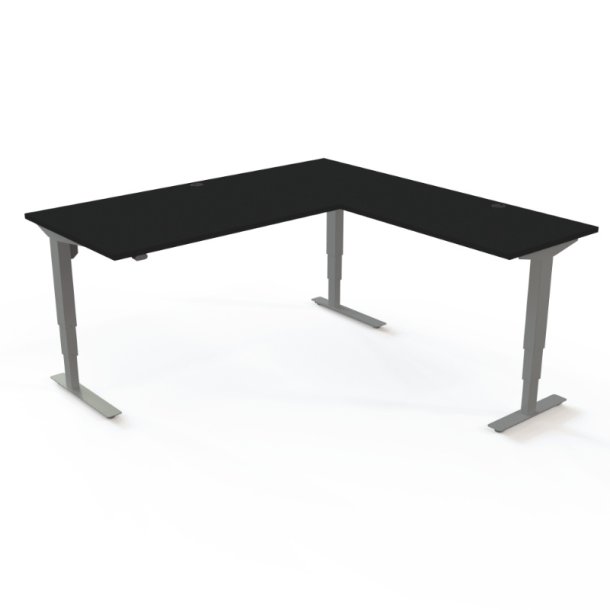 ConSet H�ve S�nkebord 180x180 - 501-37 - Sort bordplade - s�lv stel