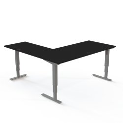ConSet H�ve S�nkebord 180x180 - 501-37 - Sort bordplade - s�lv stel