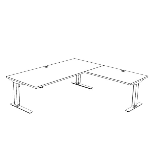 ConSet H�ve S�nkebord 180x180 - 501-37 - Valn�d bordplade - s�lv stel