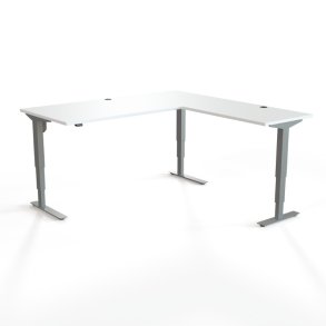 ConSet H�ve S�nkebord 180x180 - 501-37 - Hvid bordplade - s�lv stel