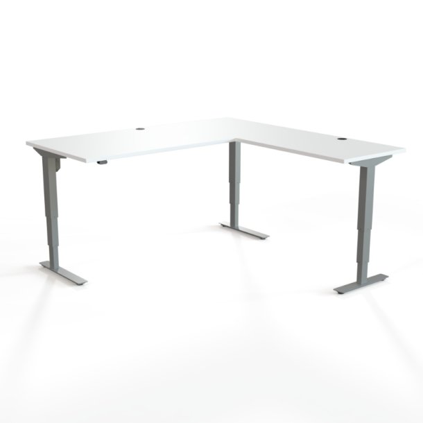 ConSet H�ve S�nkebord 180x180 - 501-37 - Hvid bordplade - s�lv stel
