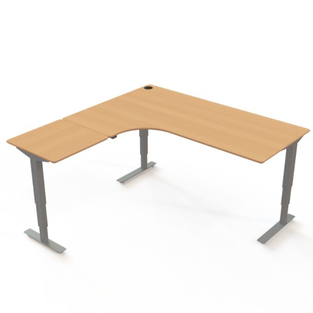 ConSet H�ve S�nkebord 180x180 - 501-37 - B�g bordplade - s�lv stel