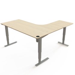 ConSet H�ve S�nkebord 180x180 - 501-37 - Ahorn bordplade - s�lv stel