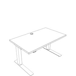 ConSet H�ve S�nkebord 100x60 - 501-37 - B�g bordplade - hvid stel