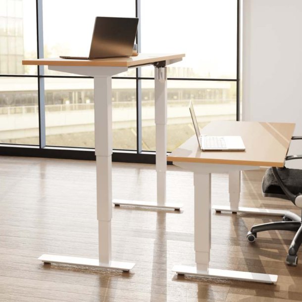ConSet H�ve S�nkebord 120x60 - 501-37 - B�g bordplade - hvid stel