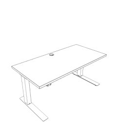 ConSet H�ve S�nkebord 120x60 - 501-37 - Valn�d bordplade - hvid stel