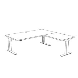 ConSet H�ve S�nkebord 160x160 - 501-37 - B�g bordplade - hvid stel