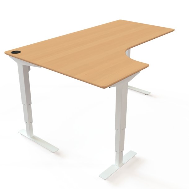 ConSet H�ve S�nkebord 180x120 - 501-37 - B�g bordplade - hvid stel
