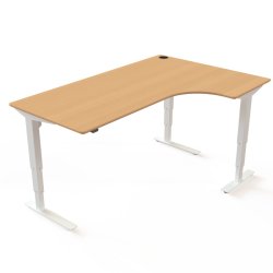 ConSet H�ve S�nkebord 180x120 - 501-37 - B�g bordplade - hvid stel