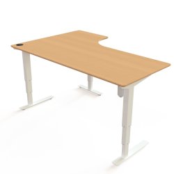 ConSet H�ve S�nkebord 180x120 - 501-37 - B�g bordplade - hvid stel