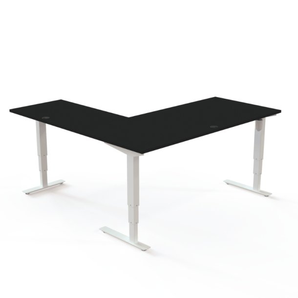 ConSet H�ve S�nkebord 180x180 - 501-37 - Sort bordplade - hvid stel
