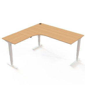 ConSet H�ve S�nkebord 180x180 - 501-37 - B�g bordplade - hvid stel