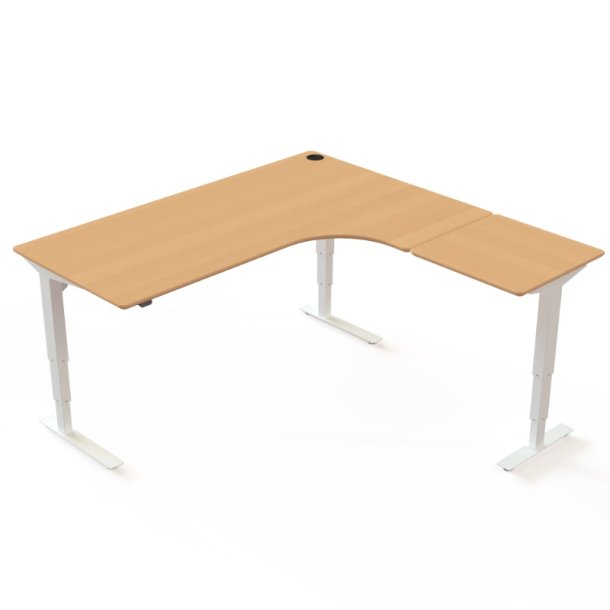 ConSet H�ve S�nkebord 180x180 - 501-37 - B�g bordplade - hvid stel