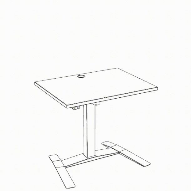 ConSet H�ve S�nkebord 80x60 - 501-9 - Hvid bordplade - hvidt stel