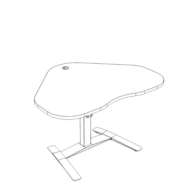 ConSet H�ve S�nkebord 117x90 - 501-9 - B�g bordplade - hvidt stel