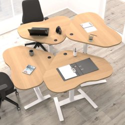 ConSet H�ve S�nkebord 117x90 - 501-9 - B�g bordplade - hvidt stel