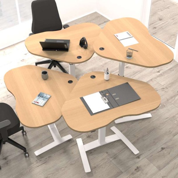 ConSet H�ve S�nkebord 117x90 - 501-9 - B�g bordplade - hvidt stel