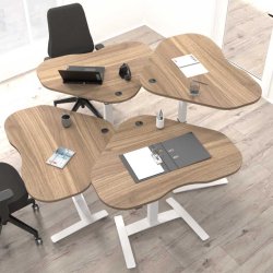 ConSet H�ve S�nkebord 117x90 - 501-9 - Valn�d bordplade - hvidt stel