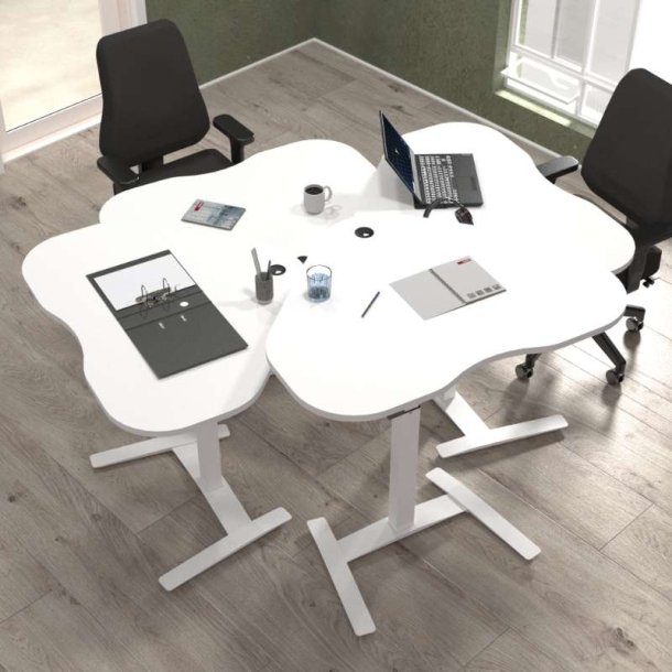 ConSet H�ve S�nkebord 117x90 - 501-9 - Hvid bordplade - hvidt stel