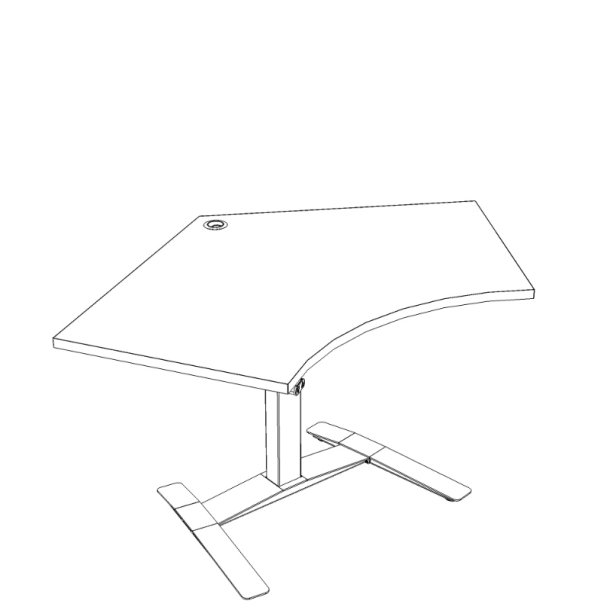 ConSet H�ve S�nkebord 138x92 - 501-9 - B�g bordplade - hvidt stel