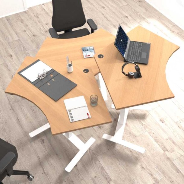 ConSet H�ve S�nkebord 138x92 - 501-9 - B�g bordplade - hvidt stel