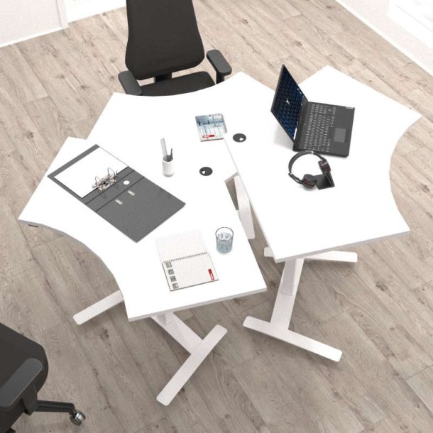 ConSet H�ve S�nkebord 138x92 - 501-9 - Hvid bordplade - hvidt stel