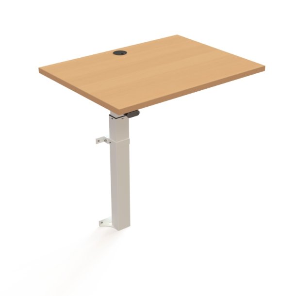ConSet H�ve S�nkebord 80x60 - 501-9 - B�g bordplade - hvidt stel - v�gmonteret